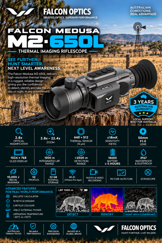 FALCON MEDUSA M2-650L,640x512 SENSOR, 50mm LENS, 1000M LRF