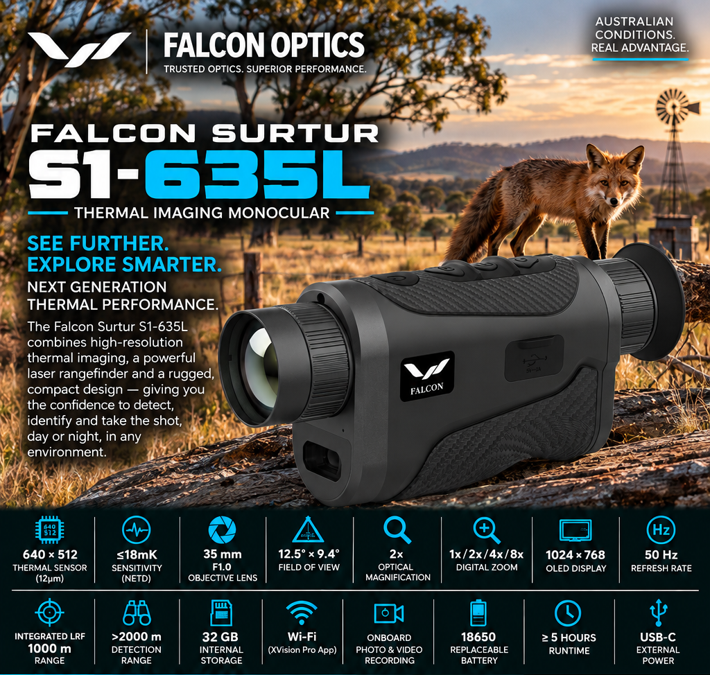 FALCON SURTUR S1-635L, 640x512 SENSOR, 35mm LENS, 1000M LRF